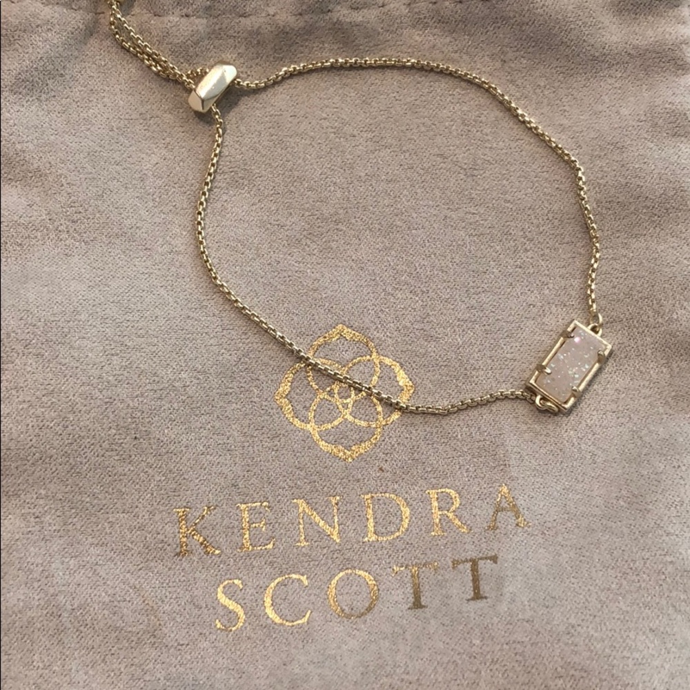 Kendra Scott Gold Adjustable Bracelet White Druzy